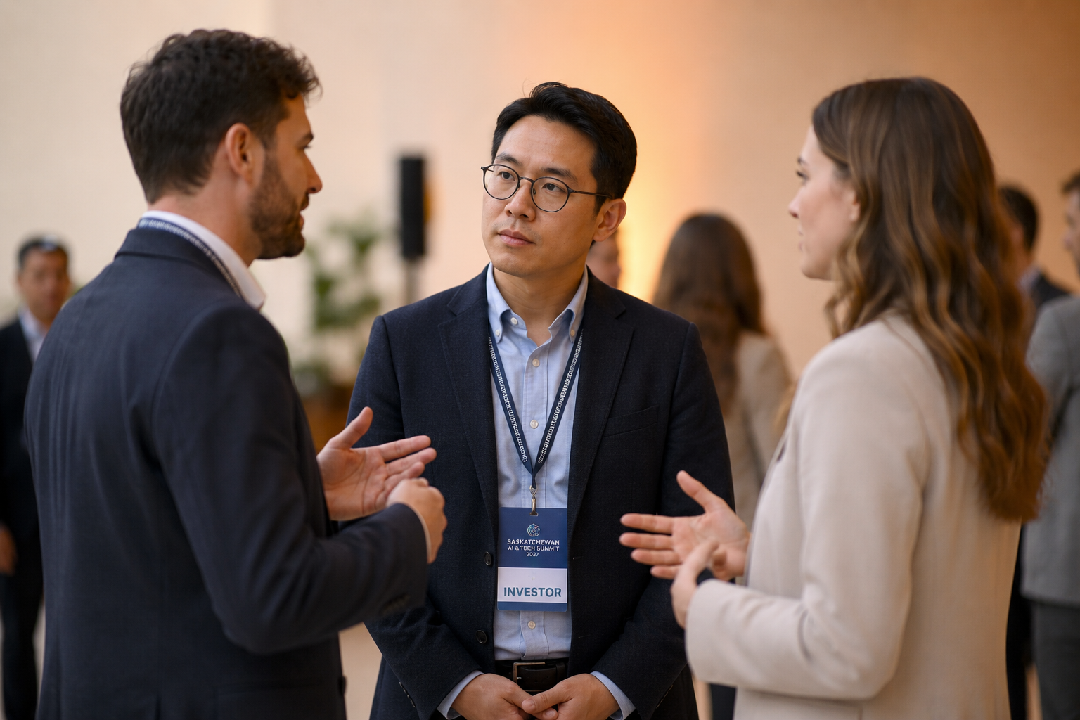 Investors networking at Saskatchewan AI & Tech Summit